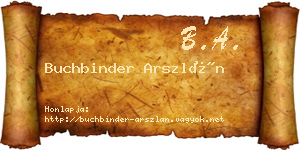 Buchbinder Arszlán névjegykártya